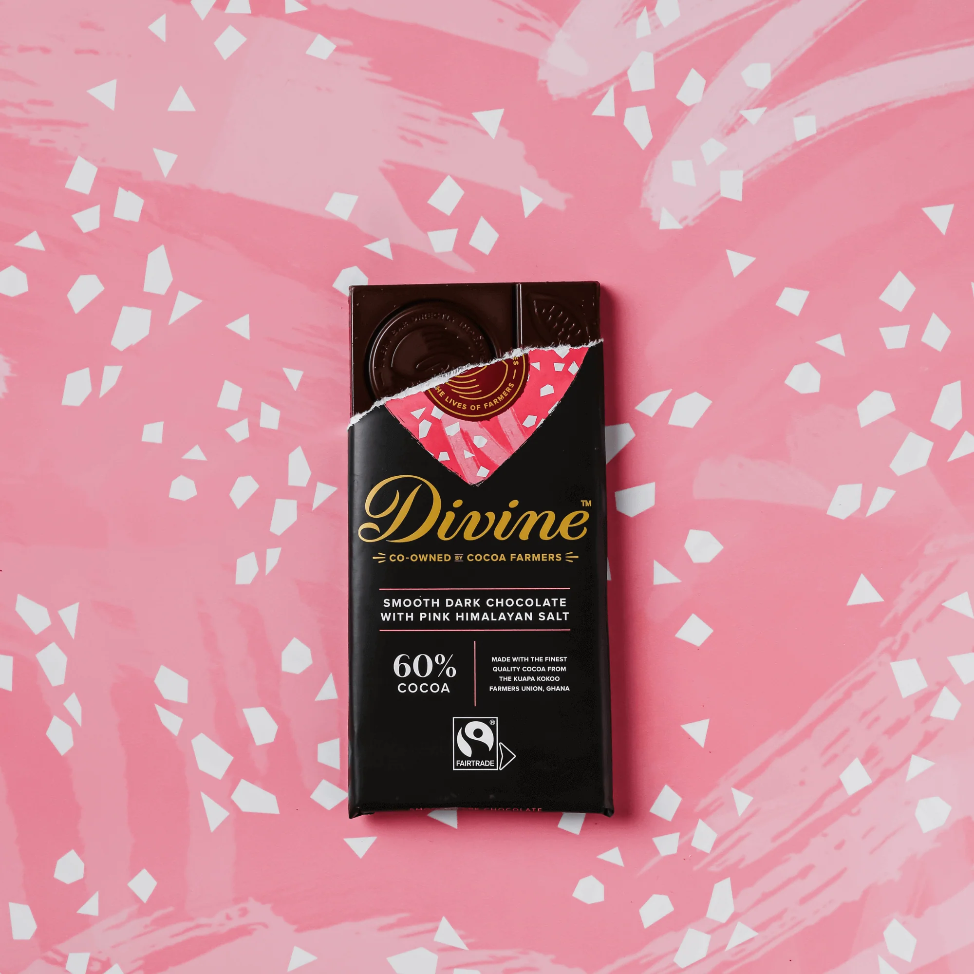 60% Dark Chocolate with Pink Himalayan Salt Sharing Bar, 3 oz. - Image 4