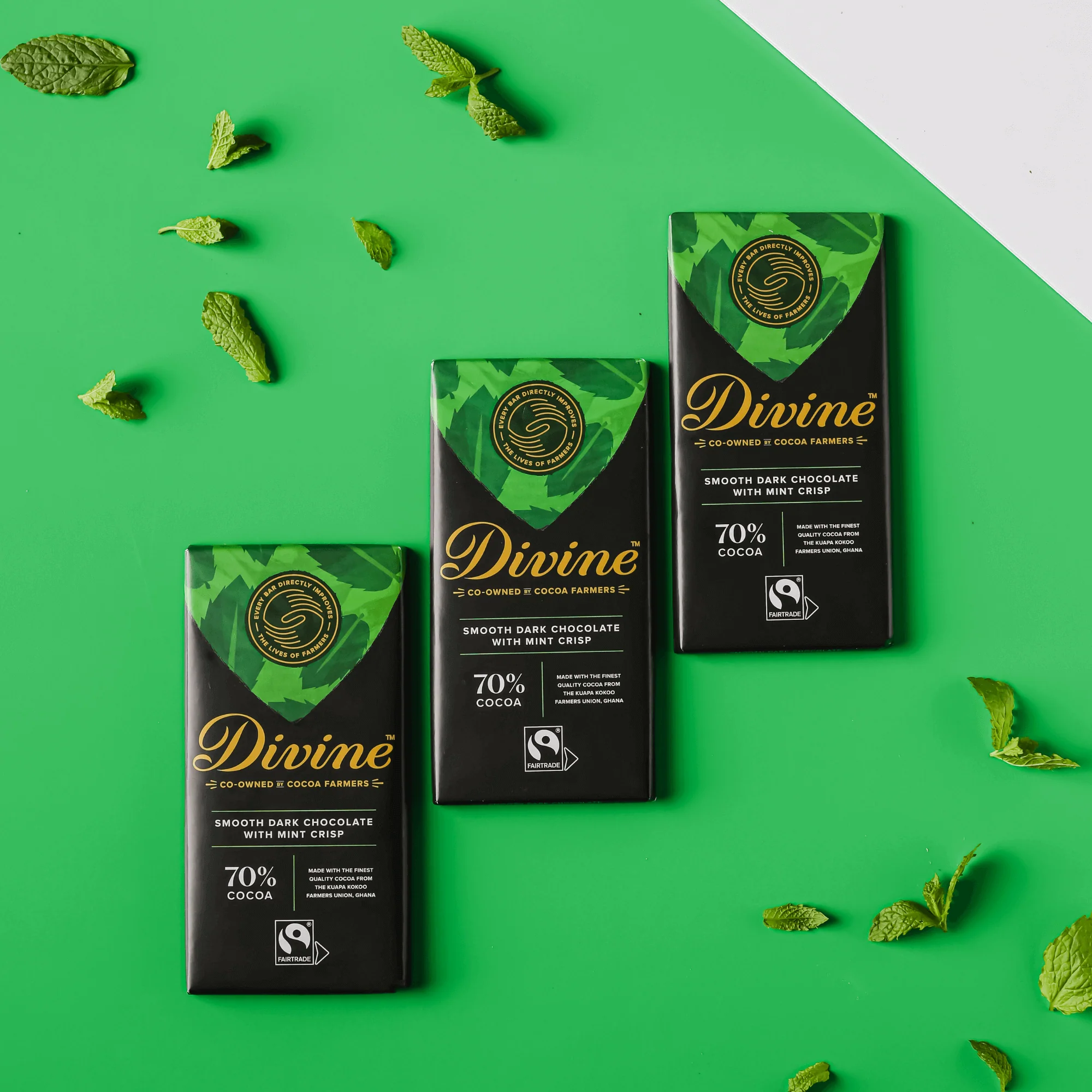 70% Dark Chocolate with Mint Crisp Sharing Bar, 3 oz. - Image 6