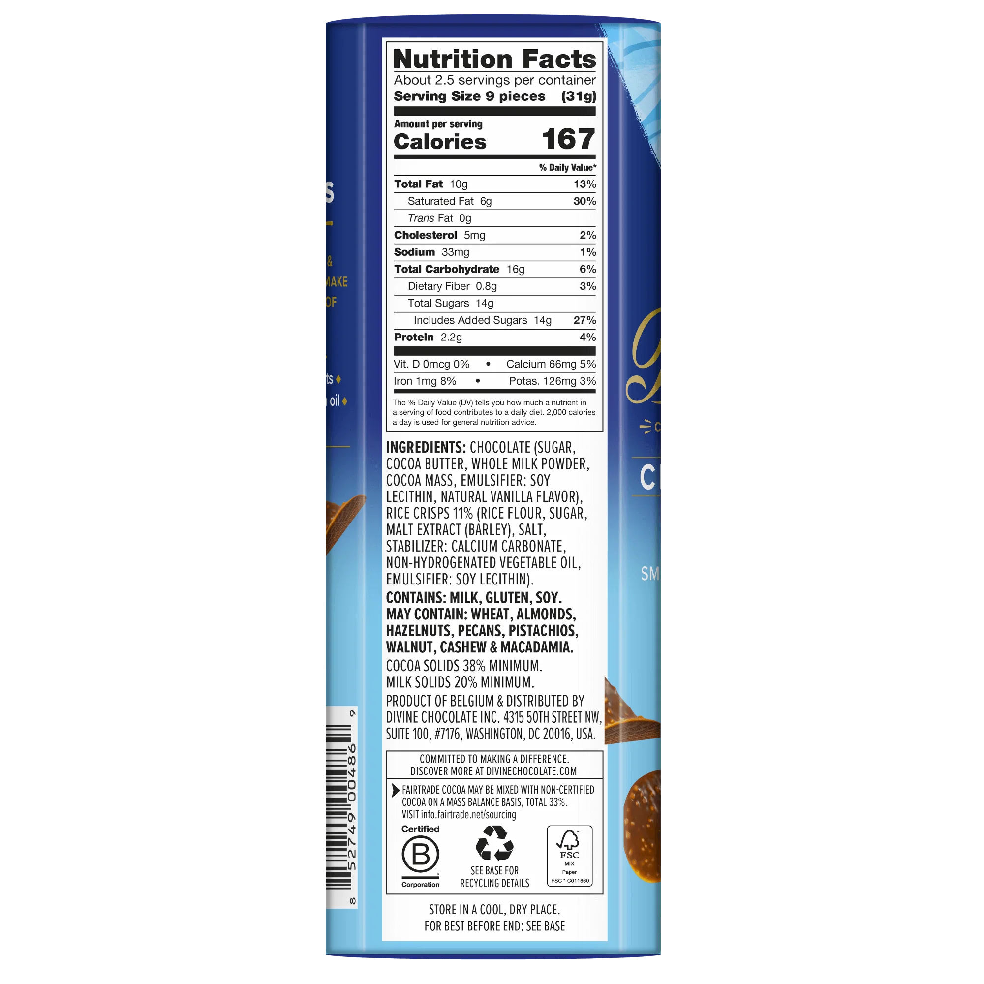 Milk Chocolate Crispy Thins,  2.8 oz. Box - Image 2